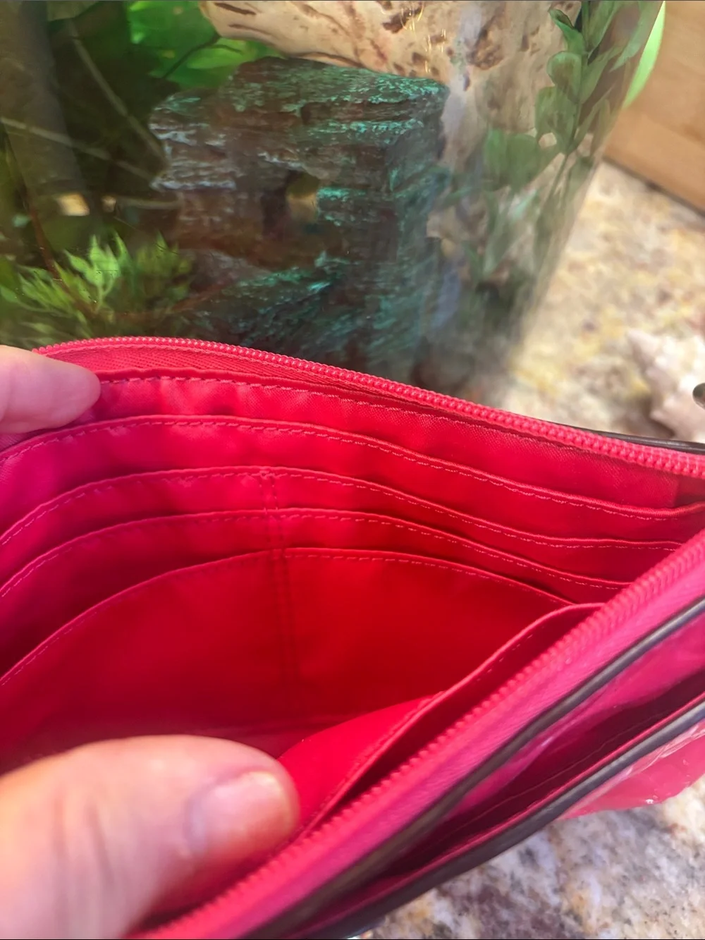 Coach Patent Leather Wristlet - Bright Pink